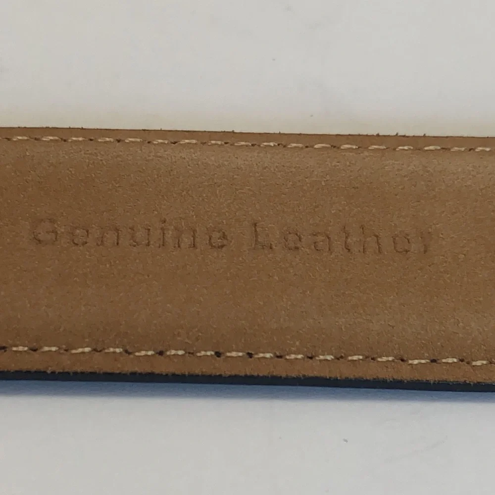 Black Silver Genuine Leather Belt size XL
